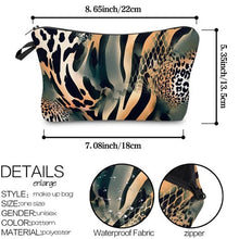 Load image into Gallery viewer, Turquoise Leopard Print Make-up Bag
