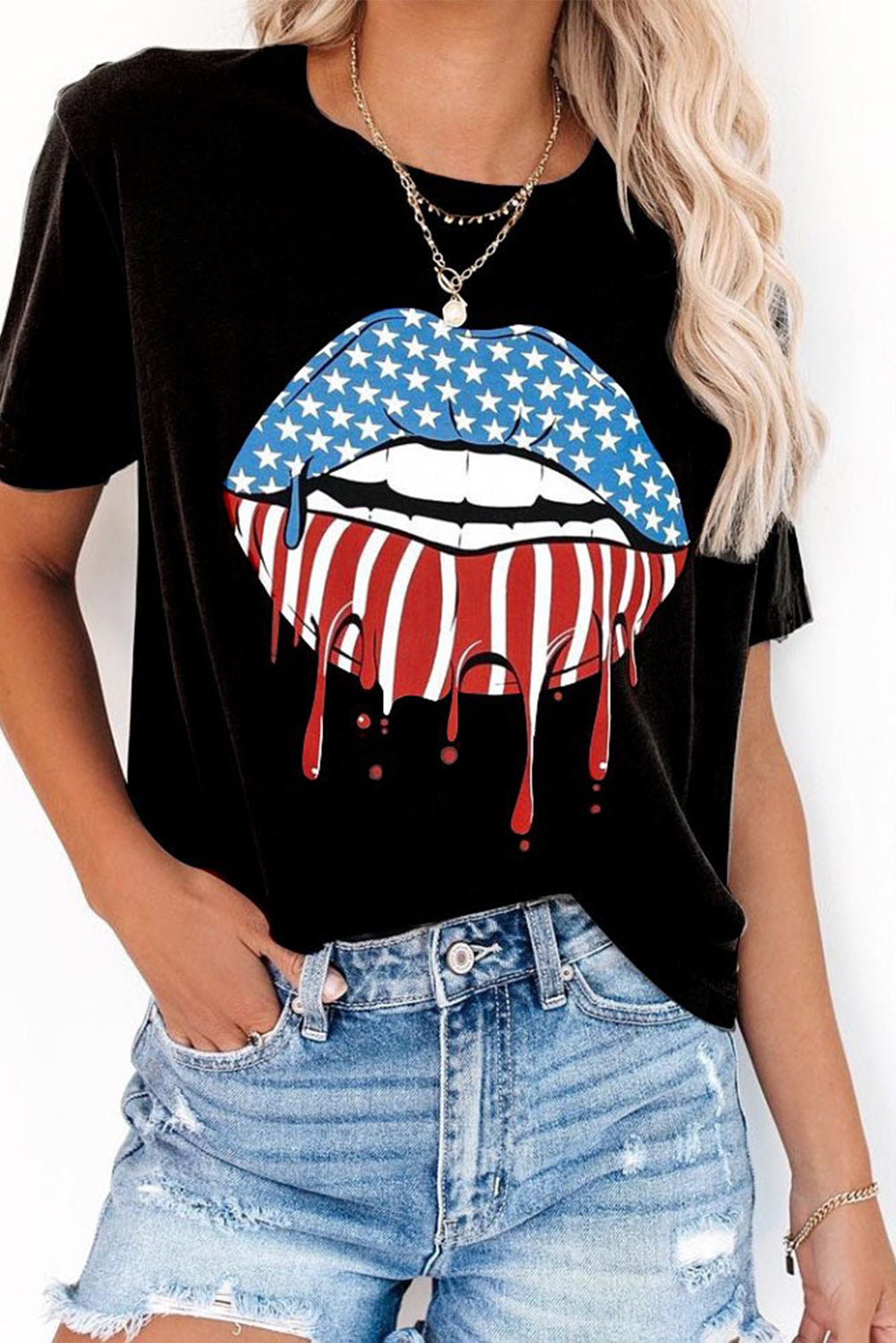 American Flag Mouth Graphic Tee