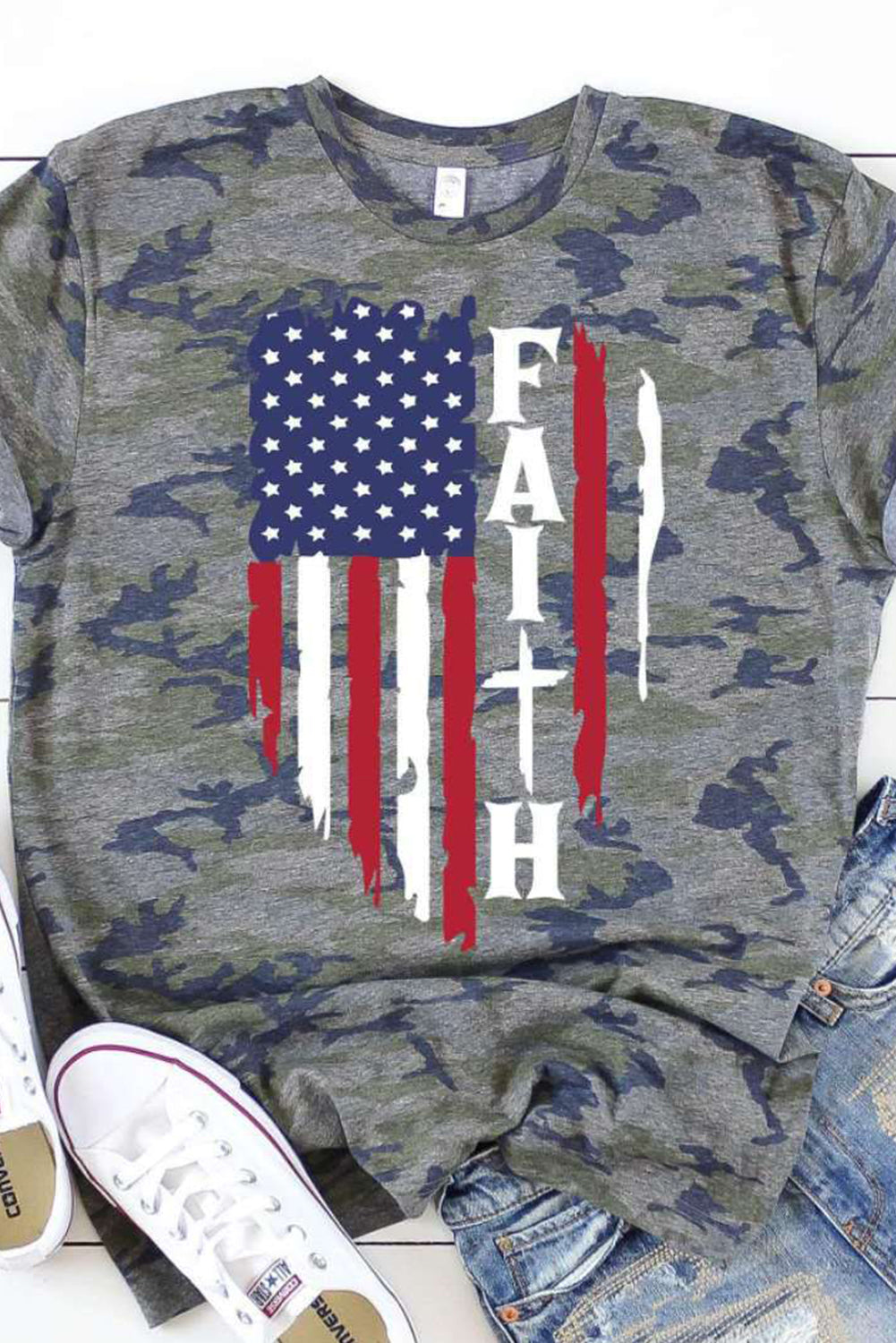 American Flag Faith Graphic Tee